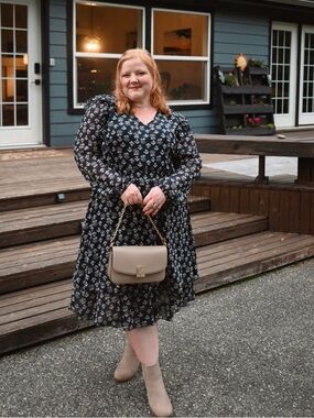 Ulla Popken Navy Blue Floral Dress